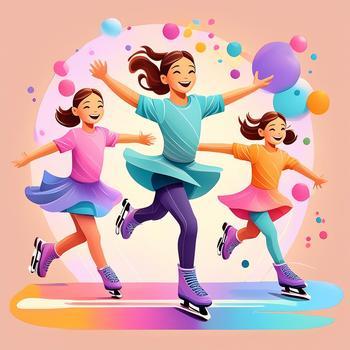 Firefly patinage artistique, avec plusieurs enfants filles 59575