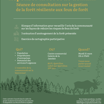 Affiche_Lebel-sur-Quévillon - Consultation gestion de la forêt résiliente aux feux de forêt